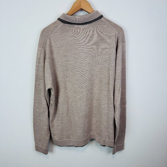 National Basketball Association Merino Wool Sweater Mens XL/52 brown beige NBA - Picture 3 of 6